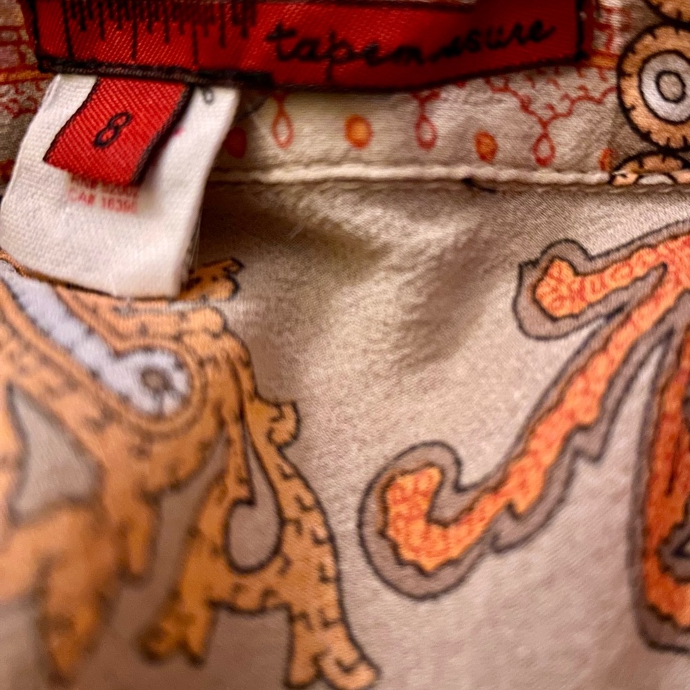 Anthropologie Sheer Silk Paisley Blouse - Picture 3 of 7